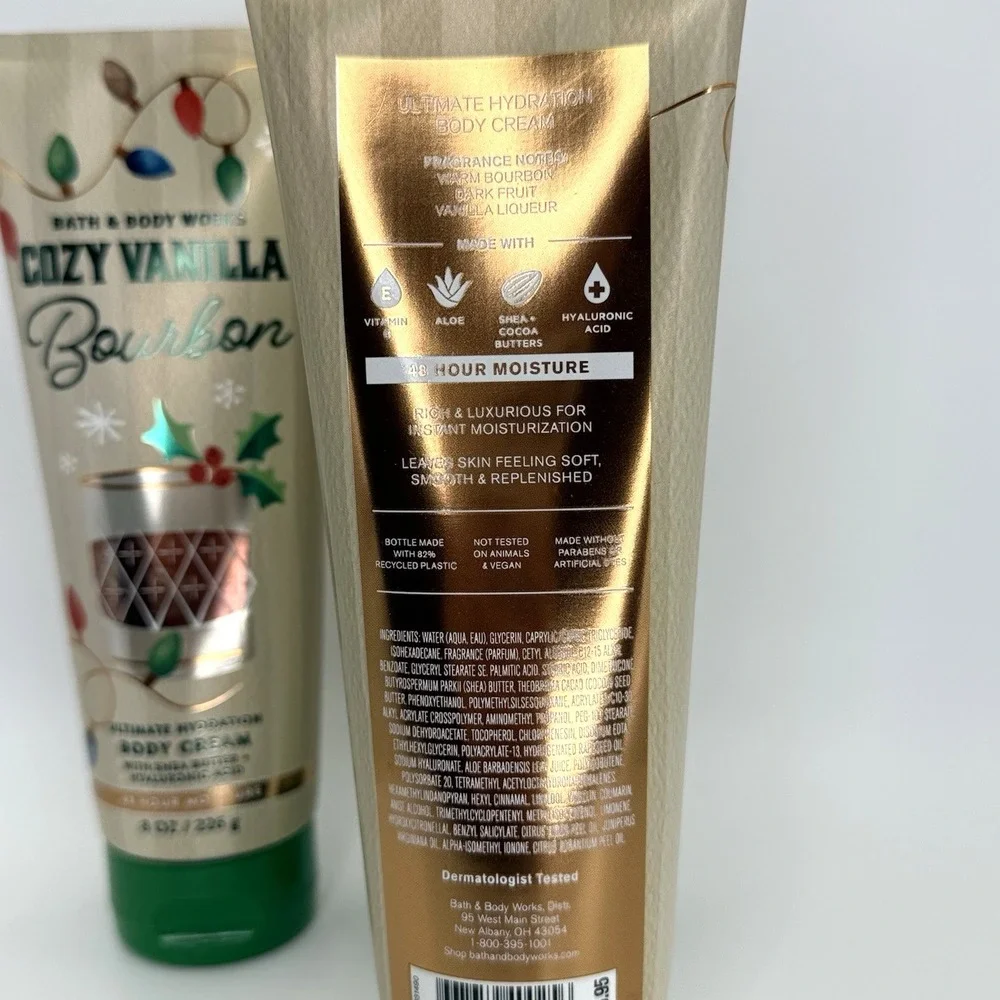 LOT OF (4) Bath & Body Works Cozy Vanilla Bourbon Body Care Set Lotion Cream NEW